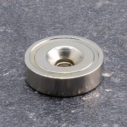 Hrncový magnet s otvorem a zapuštěním, neodymový 25 mm | 19 kg | null