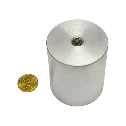 Tyčový přídržný magnet AlNiCo s vnitřním závitem 50 mm | stříbrná 