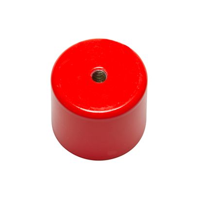 Tyčový přídržný magnet AlNiCo s vnitřním závitem 35 mm | červená 