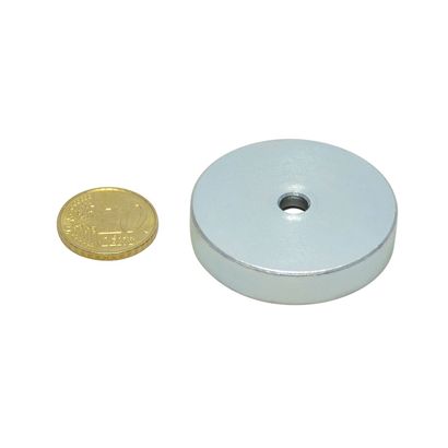 SmCo pot magnets with bore and counterbore 40 mm