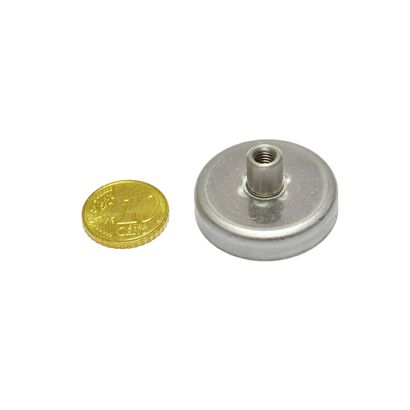 Feritové hrncové magnety se závitovým pouzdrem 32 mm | 16 mm | Ferit|Ušlechtilá ocel 