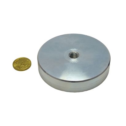Neodymium pot magnets with internal thread 75 mm