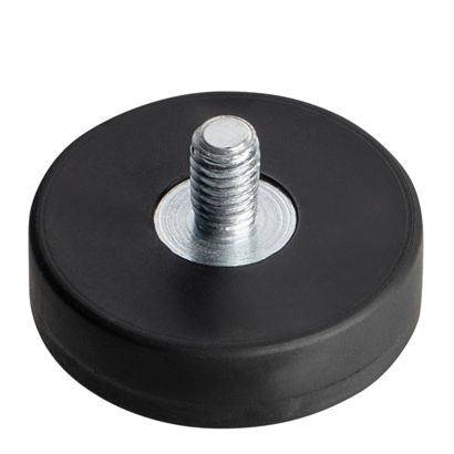 Pogumované magnety se závitem černá  | 22 mm | M4x6,5 mm 