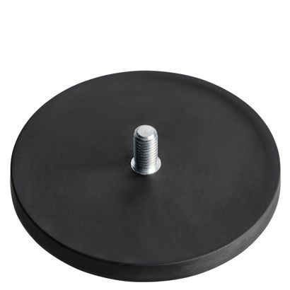 Rubber-coated magnets with thread black  | 88 mm | M8x15 mm 