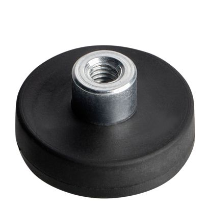 Rubber-coated magnets with socket screw black  | 22 mm | M4 