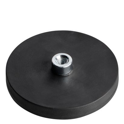 Rubber-coated magnets with socket screw black  | 43 mm | M4 