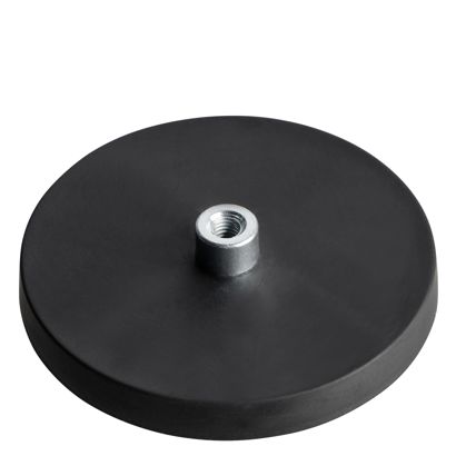 Pogumované magnety se závitovým pouzdrem černá  | 66 mm | M5 