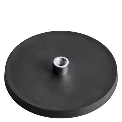 Rubber-coated magnets with socket screw black  | 88 mm | M8 