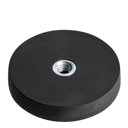 Rubber-coated magnets with internal thread black  | 31 mm