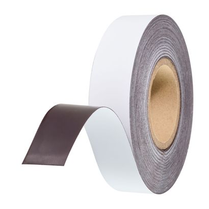Coloured magnetic tape 40 mm | white | 30 m | 0,6 mm