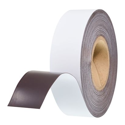 Coloured magnetic tape 50 mm | white | 30 m | 0,6 mm