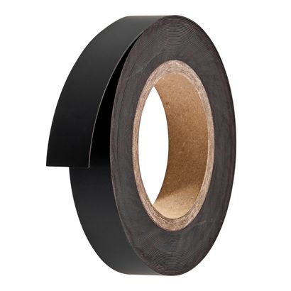 Coloured magnetic tape 25 mm | black  | 10 m | 0.85 mm