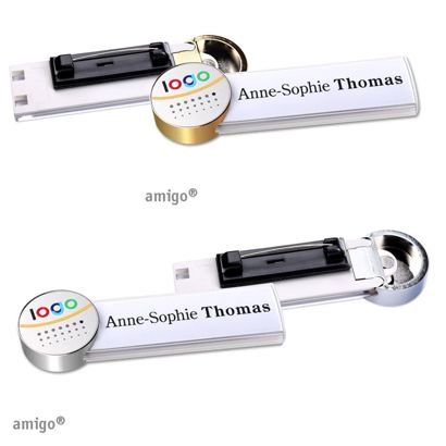 Name badges amigo® alu-print stainless steel pin 