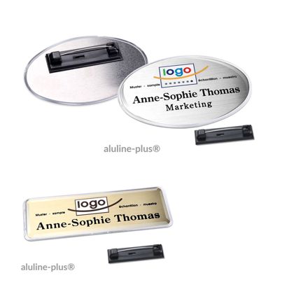 Name badges polar® alu-print stainless steel pin 