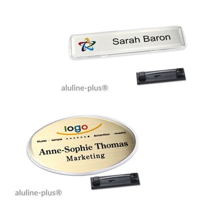 Name badges with pin aluline plus 