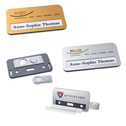 Name badges office alu-print magnet 