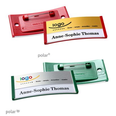 Name badges polar® alu-print Stainless steel pin 
