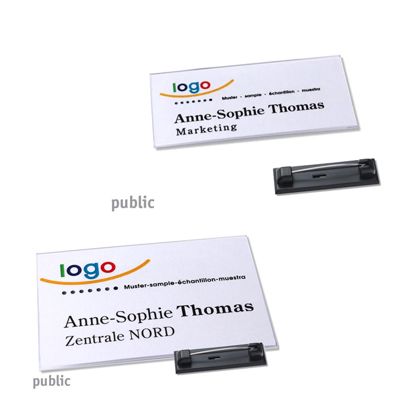 Name badges with pin PUBLIC 