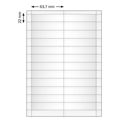 Print sheets, blank Polar 20, 64 x 22 mm