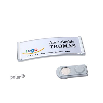 Name badges OFFICE, magnetic smag® Magnet | transparent | 75 x 27 mm