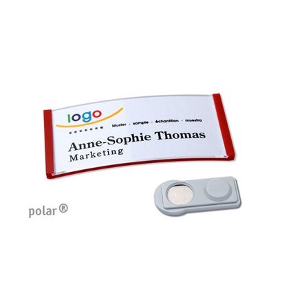 Jmenovky polar®, magnetické 65 x 30 mm  | červená  | Magnet smag® 