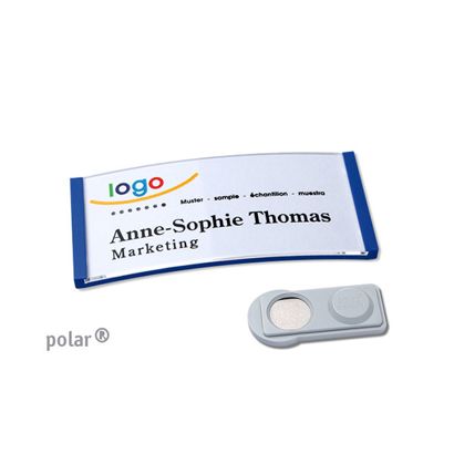 Jmenovky polar®, magnetické 65 x 30 mm  | modrá  | Magnet smag® 