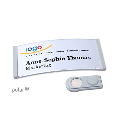 Jmenovky polar®, magnetické 74 x 34 mm  | světle šedá  | Magnet smag® 