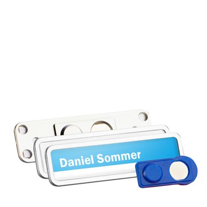 Name badges TEAM, magnetic silver | 75 x 17 mm