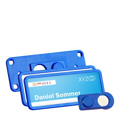 Name badges TEAM, magnetic dark blue | 75 x 27 mm