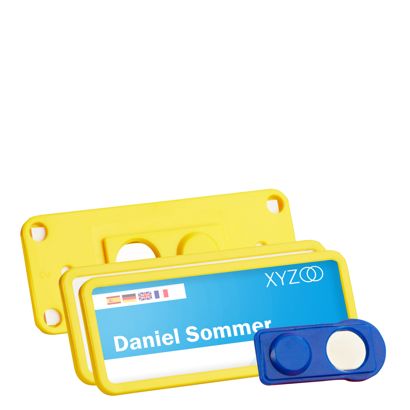 Name badges TEAM, magnetic yellow | 75 x 27 mm