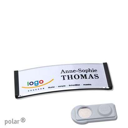 Jmenovky polar®, magnetické 64 x 22 mm  | černá  | Magnet smag® 