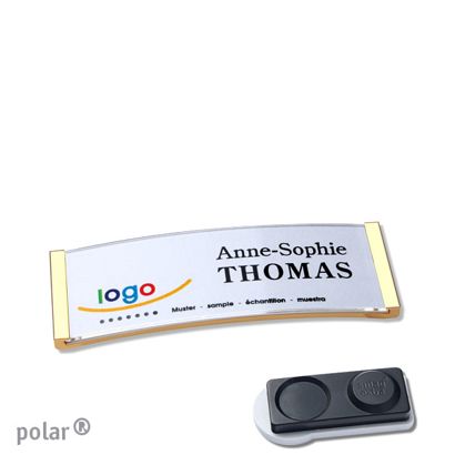 Jmenovky polar®, magnetické 64 x 22 mm  | zlatá  | Magnet smag®, extra silný 