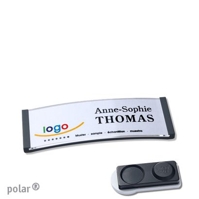 Jmenovky polar®, magnetické 64 x 22 mm  | antracitová  | Magnet smag®, extra silný 