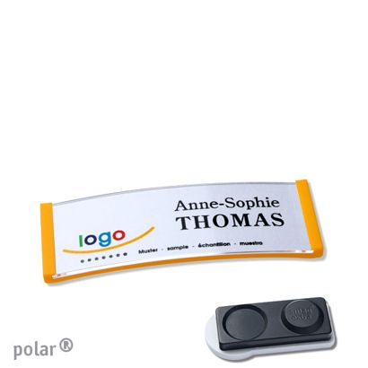 Jmenovky polar®, magnetické 64 x 22 mm  | žlutá  | Magnet smag®, extra silný 