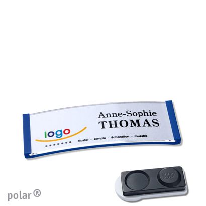 Jmenovky polar®, magnetické 64 x 22 mm  | modrá  | Magnet smag®, extra silný 