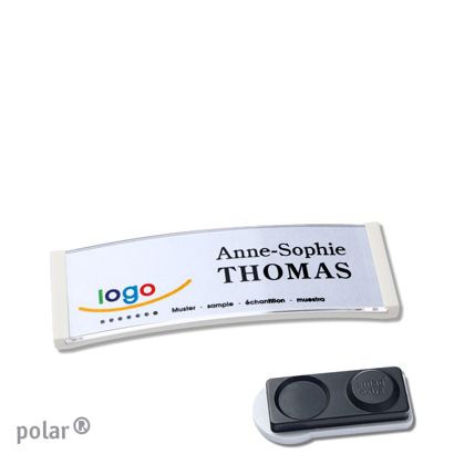 Jmenovky polar®, magnetické 64 x 22 mm  | bílá  | Magnet smag®, extra silný 