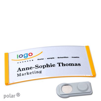 Name badges polar®, magnetic smag® Magnet | yellow | 74 x 34 mm