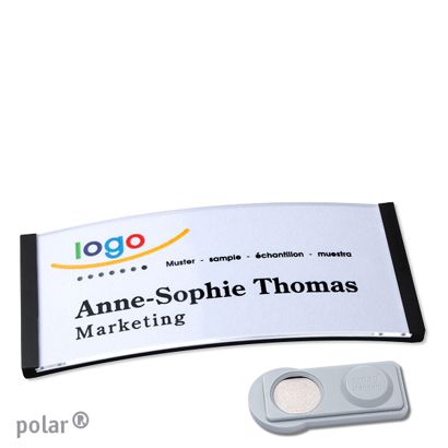 Name badges polar®, magnetic smag® Magnet | black | 74 x 34 mm