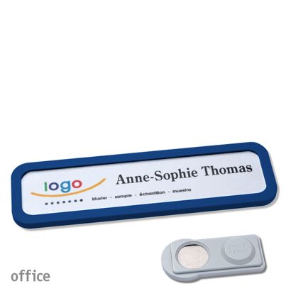 Name badges OFFICE, magnetic smag® Magnet | dark blue | 75 x 17 mm