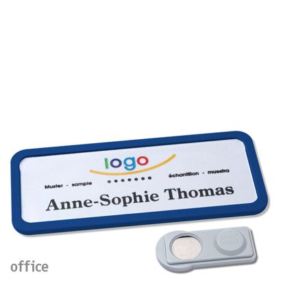 Name badges OFFICE, magnetic smag® Magnet | dark blue | 75 x 27 mm