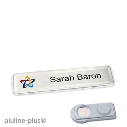 Name badges aluline-plus®, magnetic smag® Magnet | silver | 68 x 15,75 mm