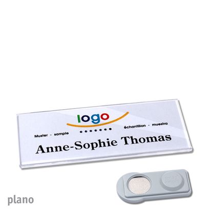 Name badges PLANO, magnetic smag® Magnet | 75 x 27 mm
