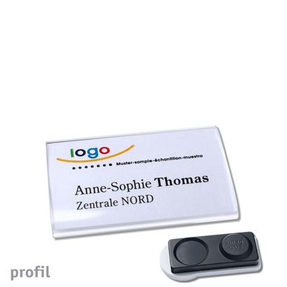 Name badges PROFIL, magnetic smag® magnet, extra strong | 60 x 37 mm