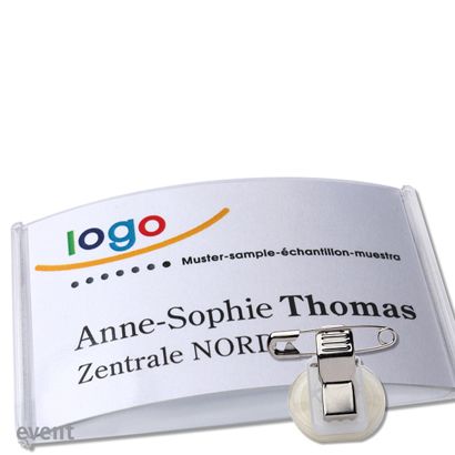 Name badges with clamp event 85 x 54 mm