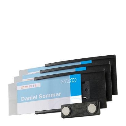 Name badges MEET, magnetic black