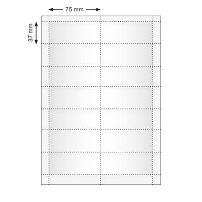 Print sheets, blank Office 40, 75 x 37 mm