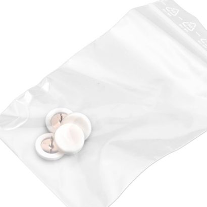 Připínáčky, 15 mm bílá  | 4 kusy v zip sáčku 