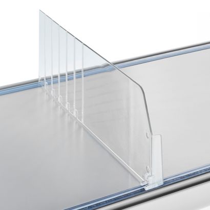 Rozdělovač do zásuvek „Flexible“ s levým dorazem, transparentní 120 mm