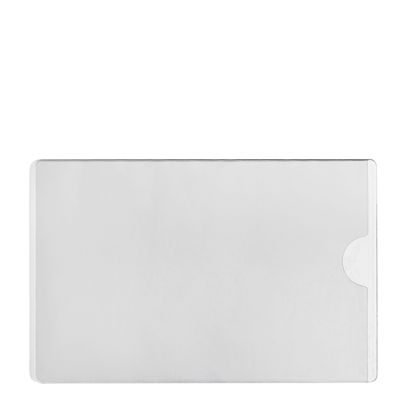 Business card pockets, self-adhesive, PP foil 60 x 95 mm  | thumb slot on the open short edge 