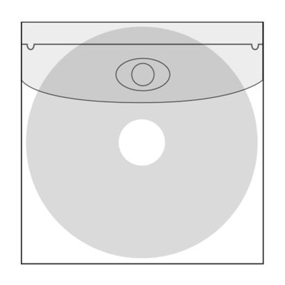 CD-pockets, self-adhesive, squared, with flap 